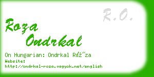 roza ondrkal business card